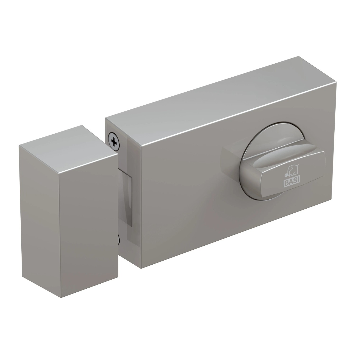 Basi - Türzusatzschloss - KS 500 - Dornmaß 70 mm - Silber - Käntige Ausführung - 2-Tourig - 1305-0205