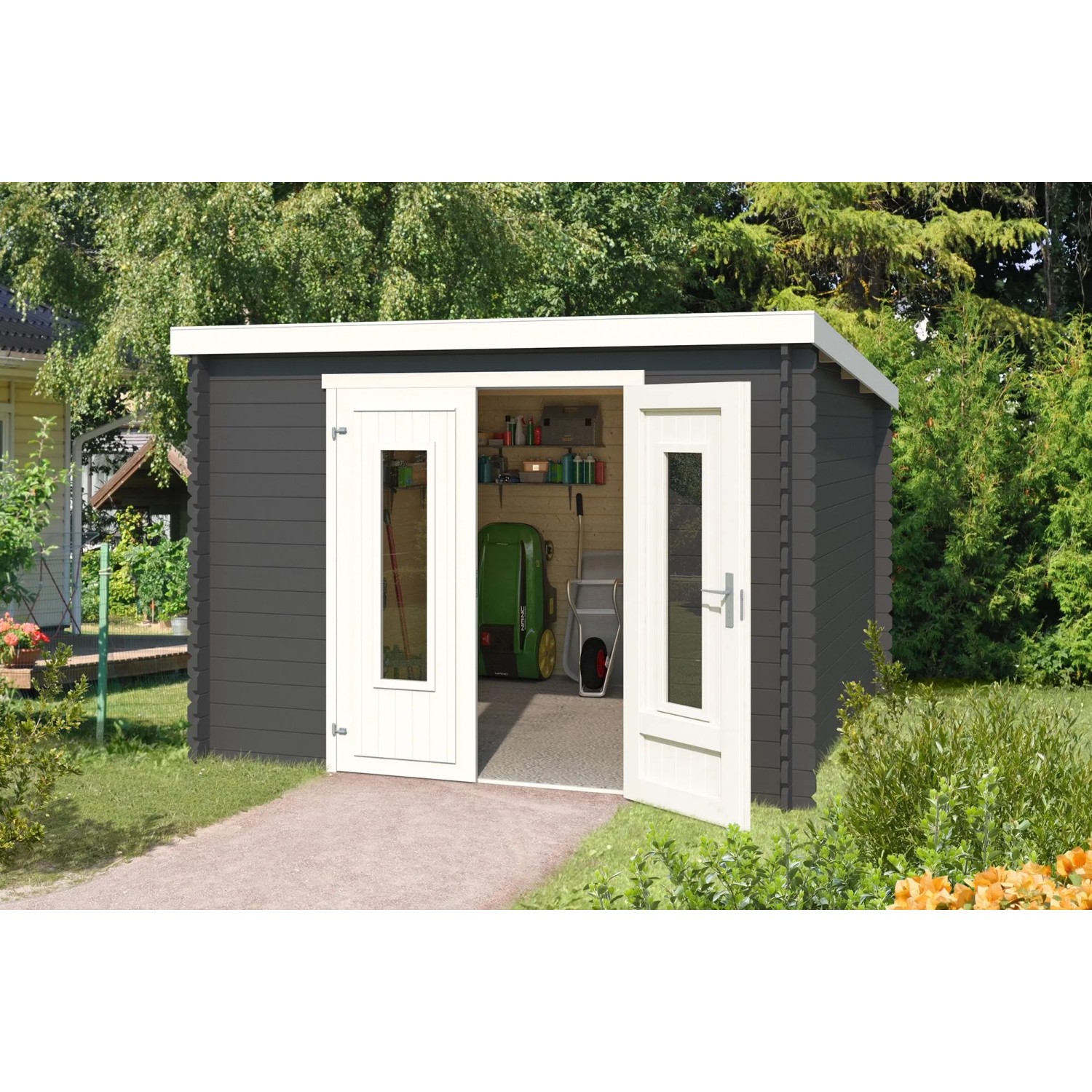 Lasita Gartenhaus Sacramento 292 cm x 292 cm Carbongrau günstig online kaufen