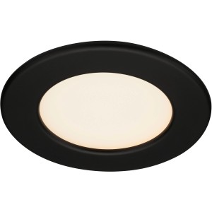 Brilo LED-Einbauleuchte Thin, 1er Set, matt-schwarz, warmweißes Licht.