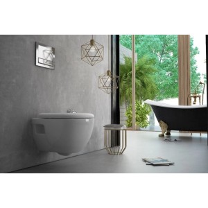 Weißes spülrandloses Kreabad Wand-WC mit Bidet-Funktion und Softclose-Sitz. Moderne Hänge-Toilette für Hygiene.