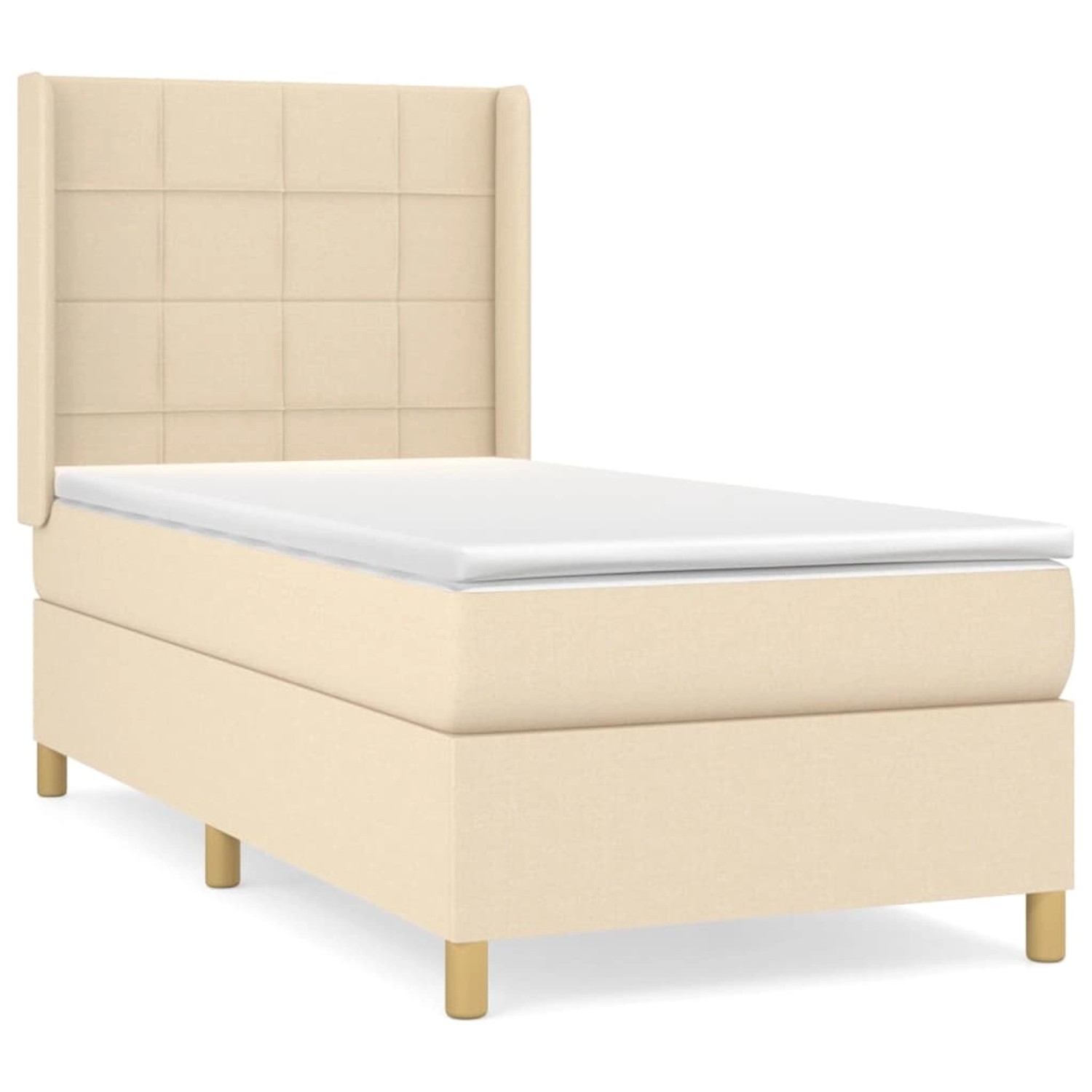 vidaXL Boxspringbett mit Matratze Creme 100x200 cm Stoff 3131974 günstig online kaufen