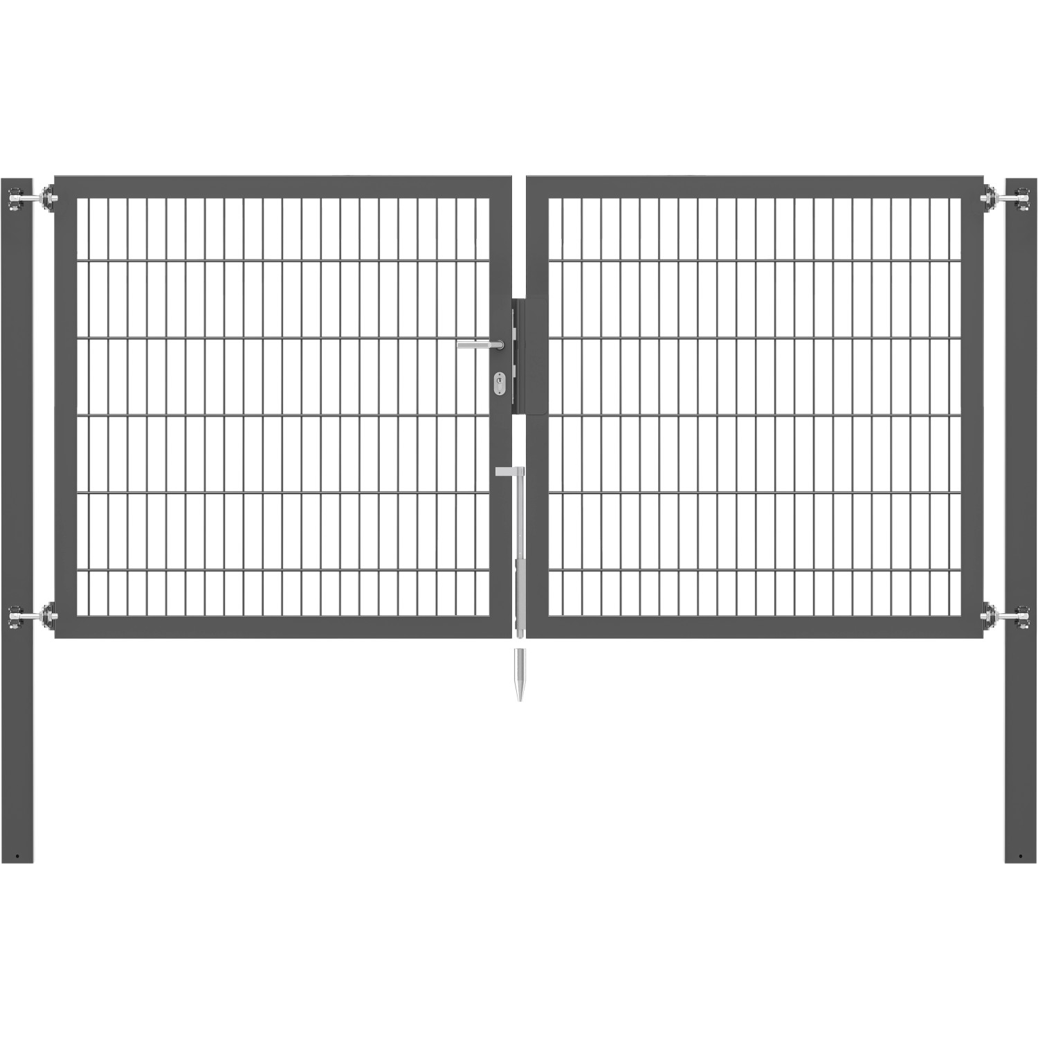 Doppeltor Flexo Plus 250 cm x 120 cm Pfosten 80 cm x 80 cm Anthrazit