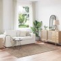 Brauner Anti-Rutsch Shaggy Hochflorteppich aus PP im Wohnzimmer. Rechteckiger Teppich mit weicher Textur.
