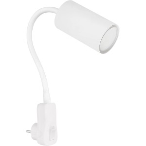 Weiße Globo Wandlampe Robby, 1-flammig, mit Flexarm und Schalter.