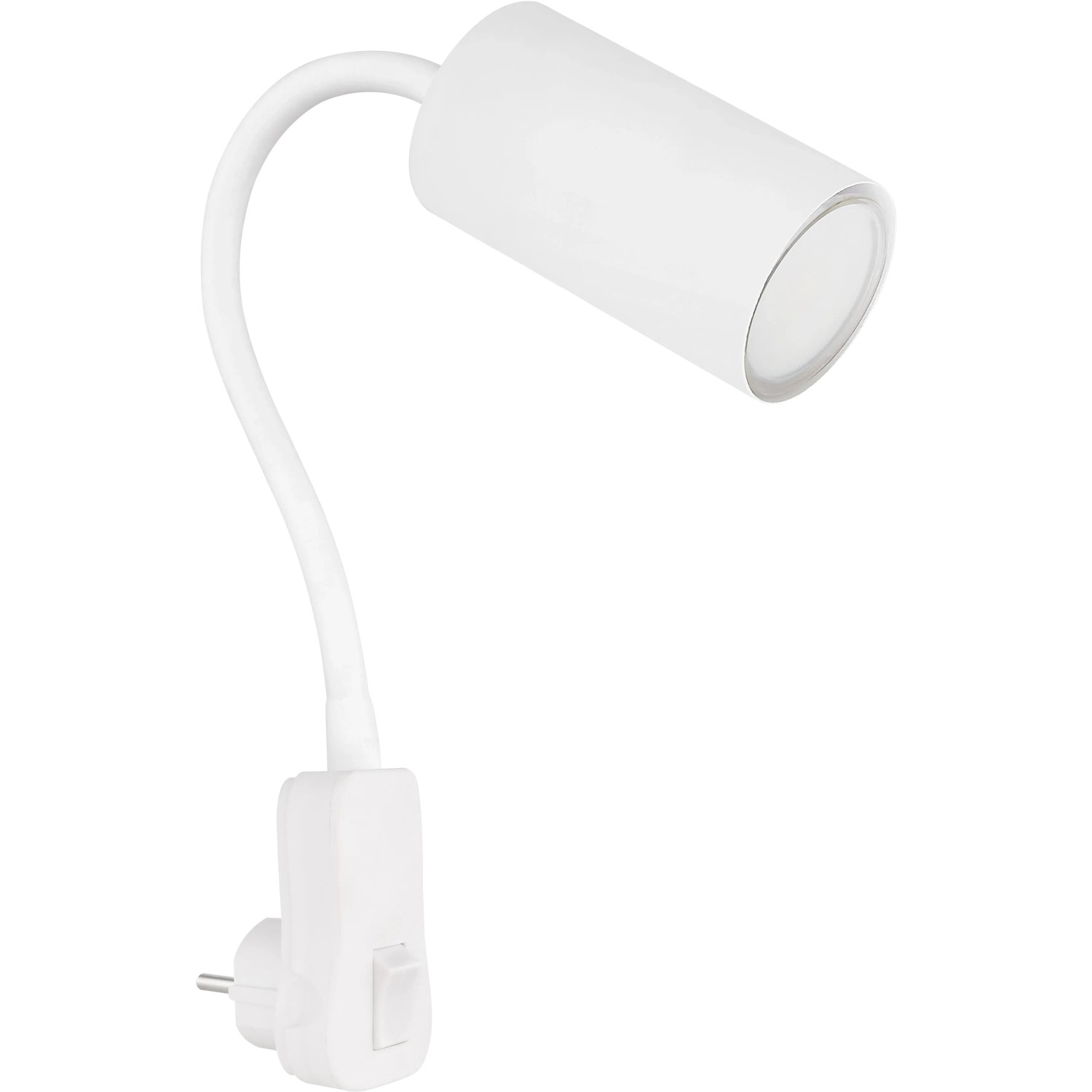 Weiße Globo Wandlampe Robby, 1-flammig, mit Flexarm und Schalter.
