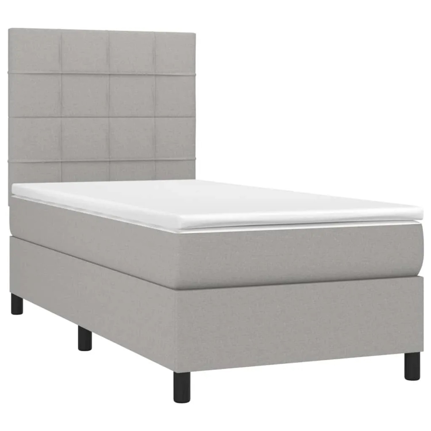 vidaXL Boxspringbett mit Matratze Hellgrau 80x200 cm Stoff 3141729 günstig online kaufen