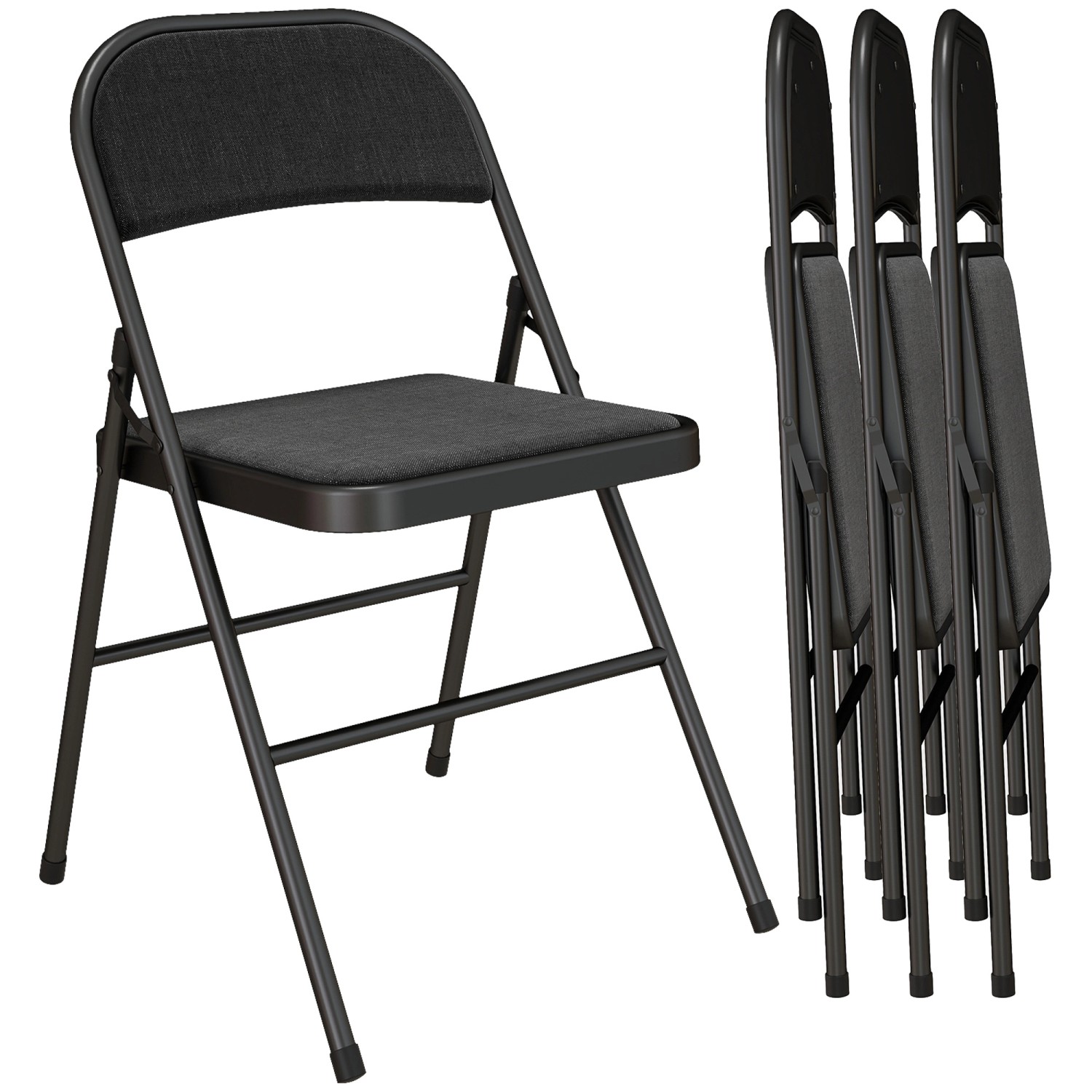 HOMCOM Klappstuhl Polyester 46L x 45B x 78H cm Schwarz günstig online kaufen