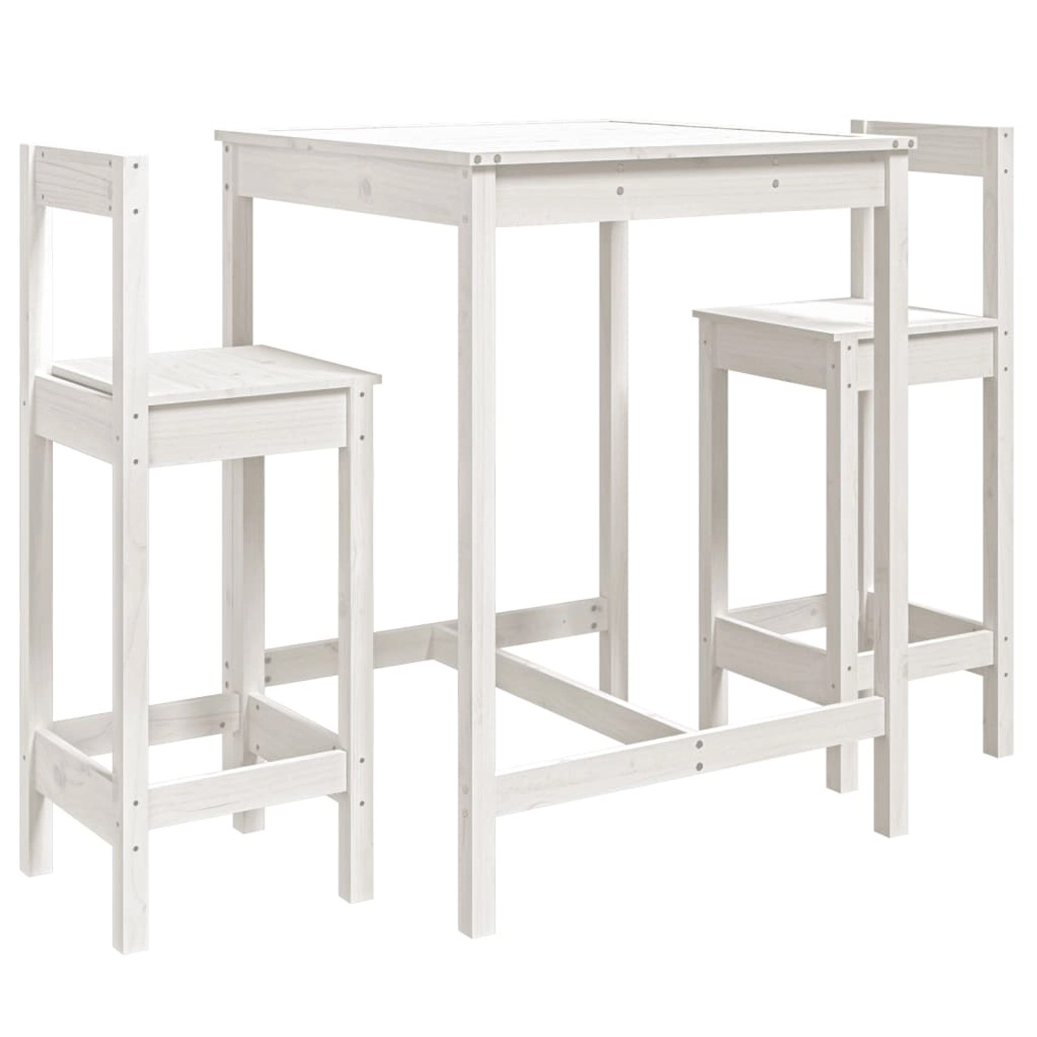vidaXL 3-tlg Gartenbar-Set Weiß Massivholz Kiefer Modell 1