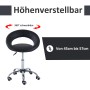 HOMCOM Bürostuhl, höhenverstellbar, schwarzes Kunstleder, Chromgestell mit Rollen.