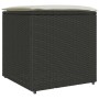 Schwarze vidaXL Kissenbox aus Poly-Rattan, 50x50x50 cm, zur Aufbewahrung im Garten.