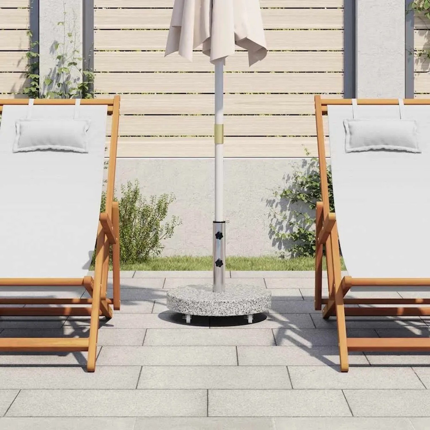 vidaXL Sonnenschirmständer Granit 30 kg Rund Grau 48562_3