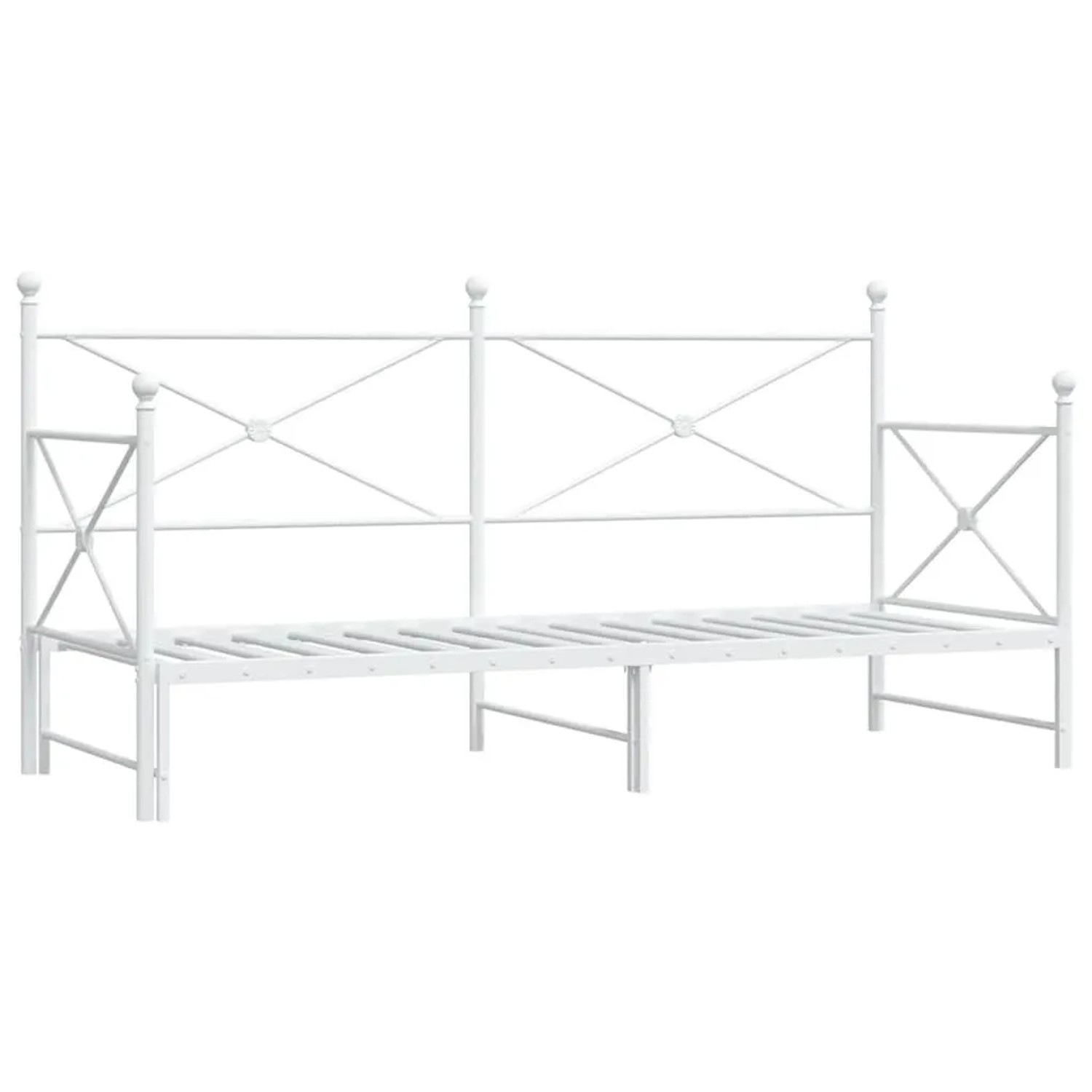 vidaXL Tagesbett Ausziehbar ohne Matratze Weiß 75x190 cm Stahl 4104686