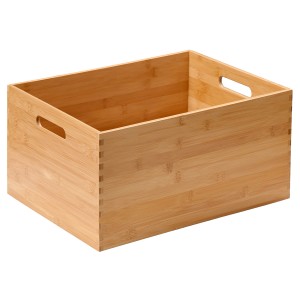 Große Kesper Aufbewahrungsbox aus Bambus mit Griffen, 38,5x28,5x20cm.
