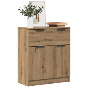vidaXL Sideboard Artisan-Eiche, 60x30x70 cm, mit Schubladen und Fächern.
