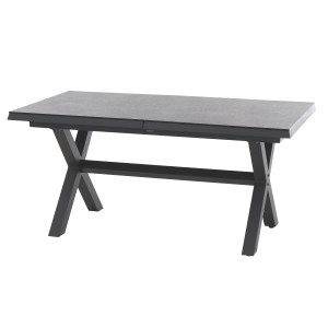 Rechteckiger, ausziehbarer Gartentisch Sincro Titan 90x200 cm von Siena Garden mit Aluminiumgestell.