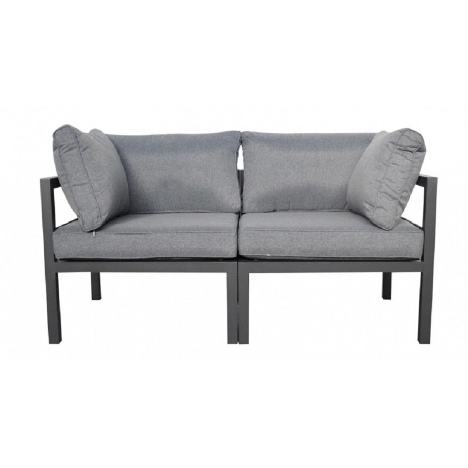 Jet-Line Garten Sofa Rhodos 2-Sitzer in Anthrazit-Grau mit Aluminiumrahmen günstig online kaufen