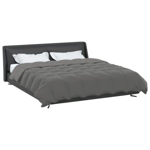 vidaXL Sommerdecke Gepolstert Hellgrau 200 x 220 cm Mikrofaser 42025925