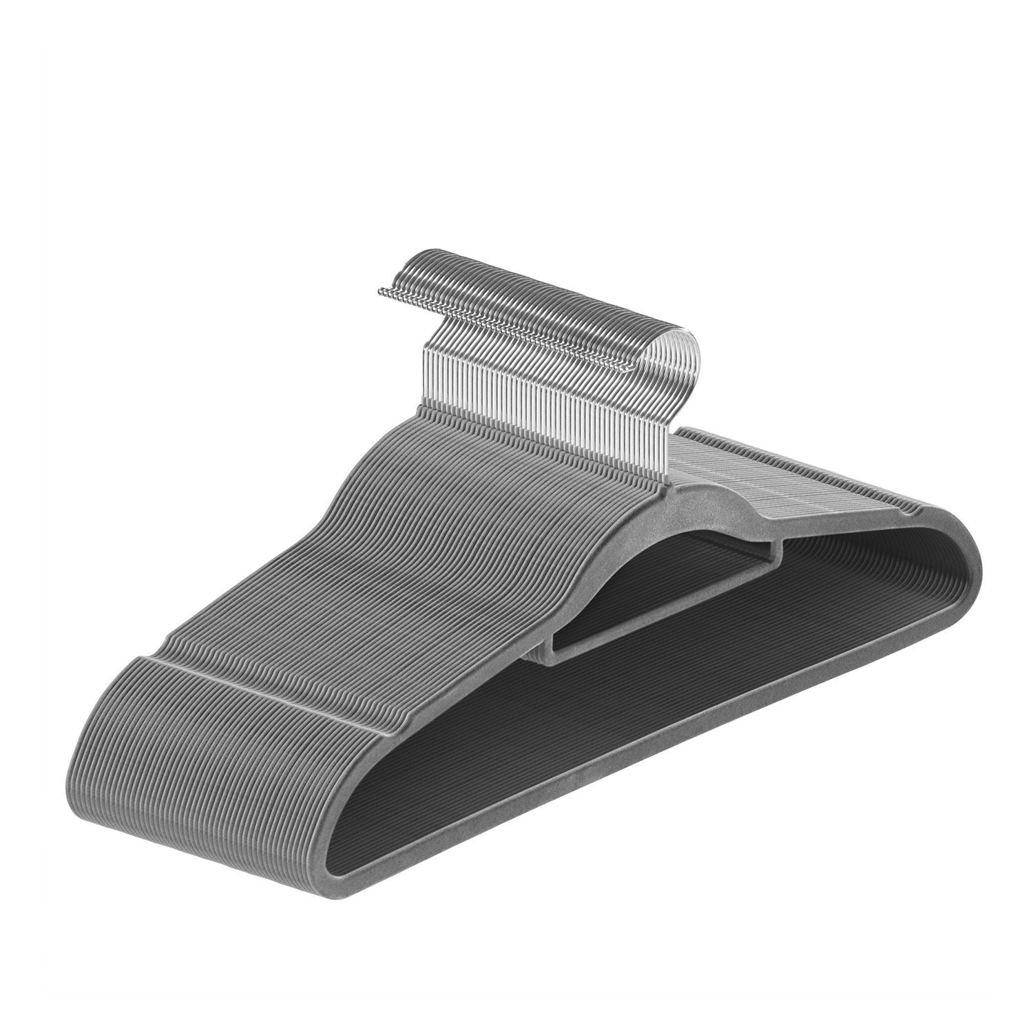 Juskys Kleiderbügel Samt 50er Grau