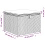 Schwarzer vidaXL Gartenmöbel-Fußhocker aus Rattan mit Kissen, Teil der 6-tlg. Sofagarnitur.
