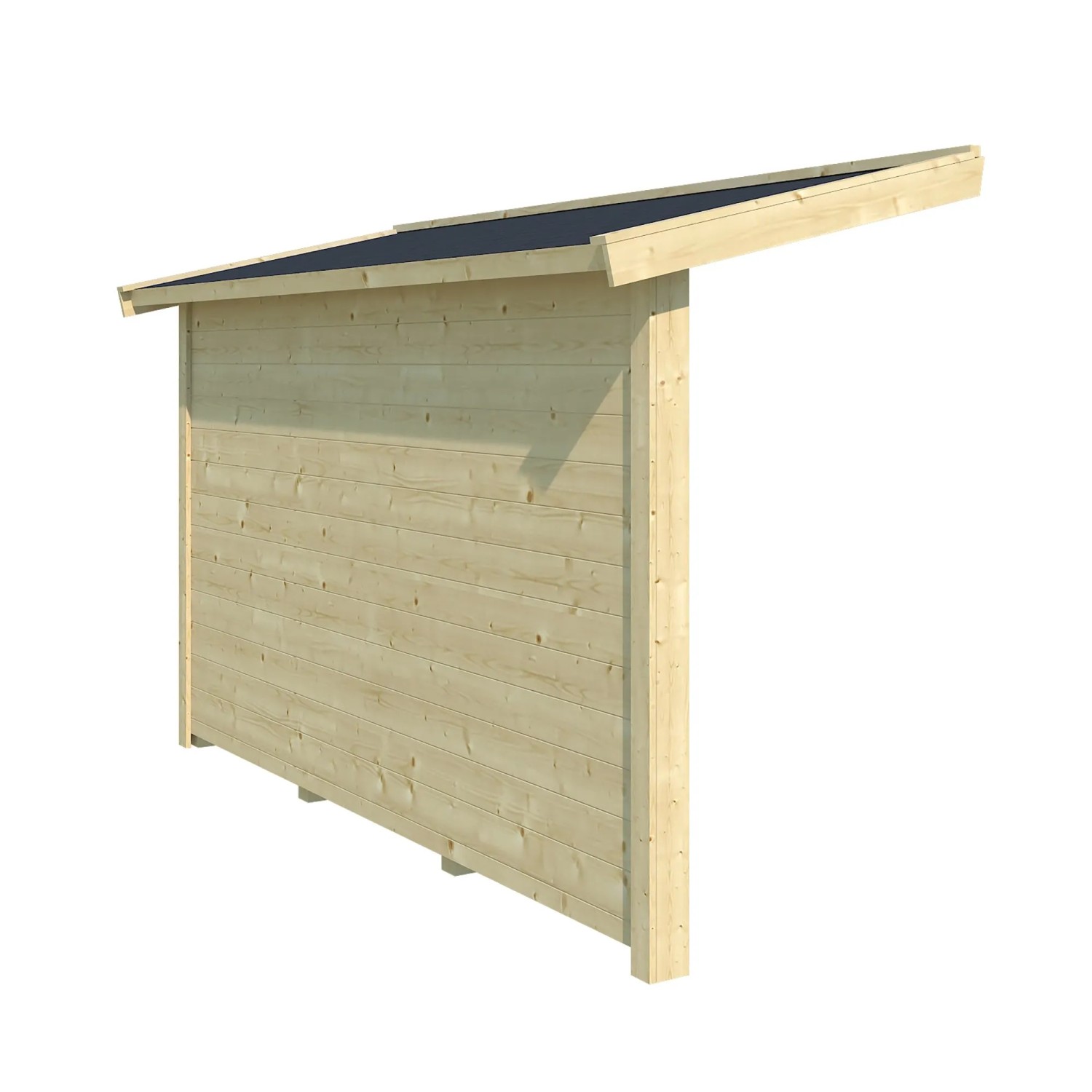 Lasita Schleppdach mit Seitenwand 90 cm x 300 cm Natur/Unbehandelt