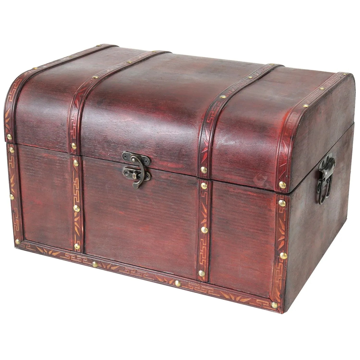 HMF 6406-140 Schatztruhe Schatzkiste Holztruhe 40 x 30 x 25 cm Portugal