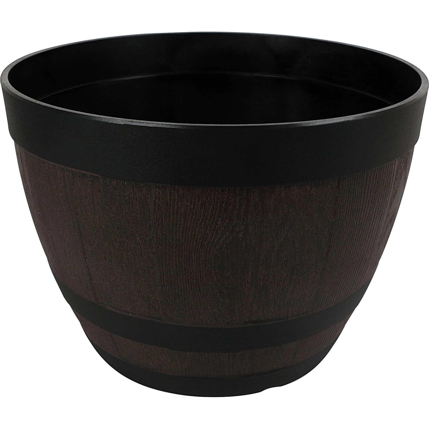 Pflanztopf Braun Holzoptik Kunststoff Ø 30 cm x 22 cm günstig online kaufen