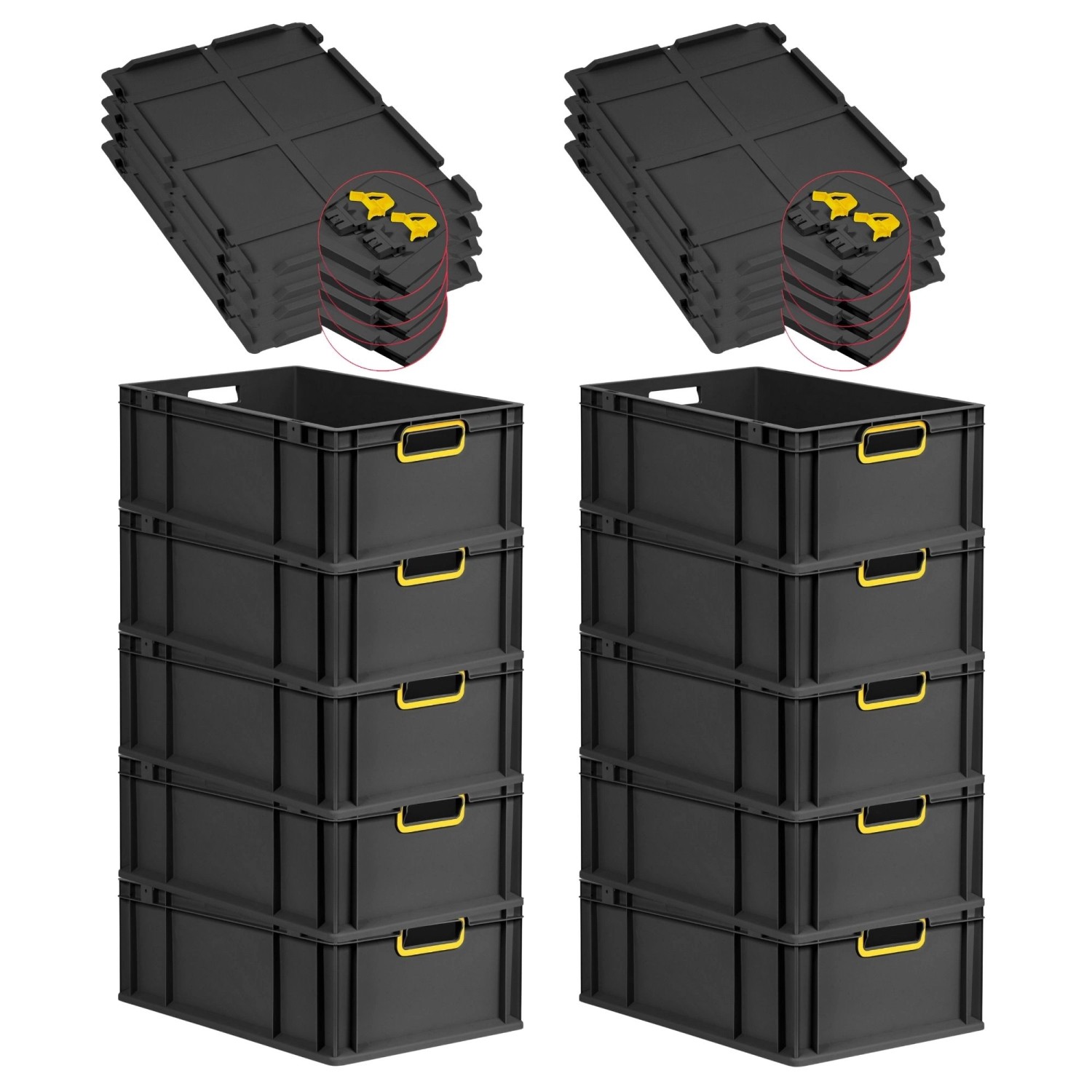 PROREGAL SuperSparSet 10x Eurobox Nextgen Color Mit Scharnierdeckel HxBxT 2 günstig online kaufen