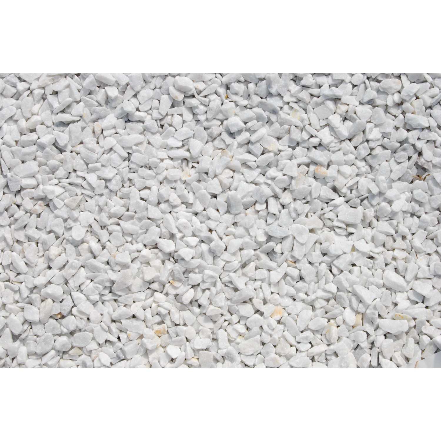 Marmorsplitt Carrara Weiß 9 - 12 mm 25 kg PE-Sack