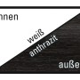 Farbauswahl: Weiß (innen) und Anthrazit (außen) für Kunststoff-Kellerfenster.