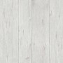 Helle, graue Erismann Vliestapete mit Holz-Imitation und vertikalen Paneelen.