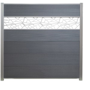 Elephant Alu-Dekorelement Cora Line Polygon, eloxiert, für Zaunbau & Sichtschutz.