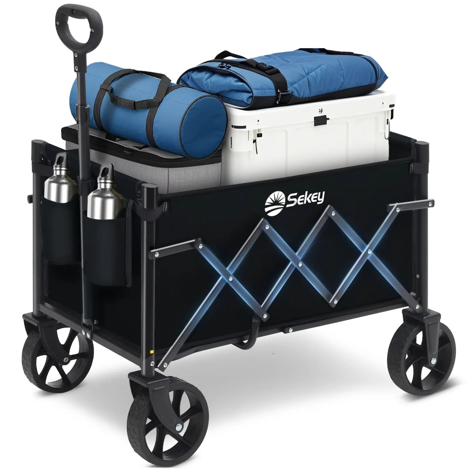 Sekey Bollerwagen Faltbar Klein 60L 80KG Schwarz