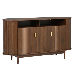 Merax Sideboard 3 Türen Holzoptik Stauraumschrank Kiefernholzfüße Wohnzimmer