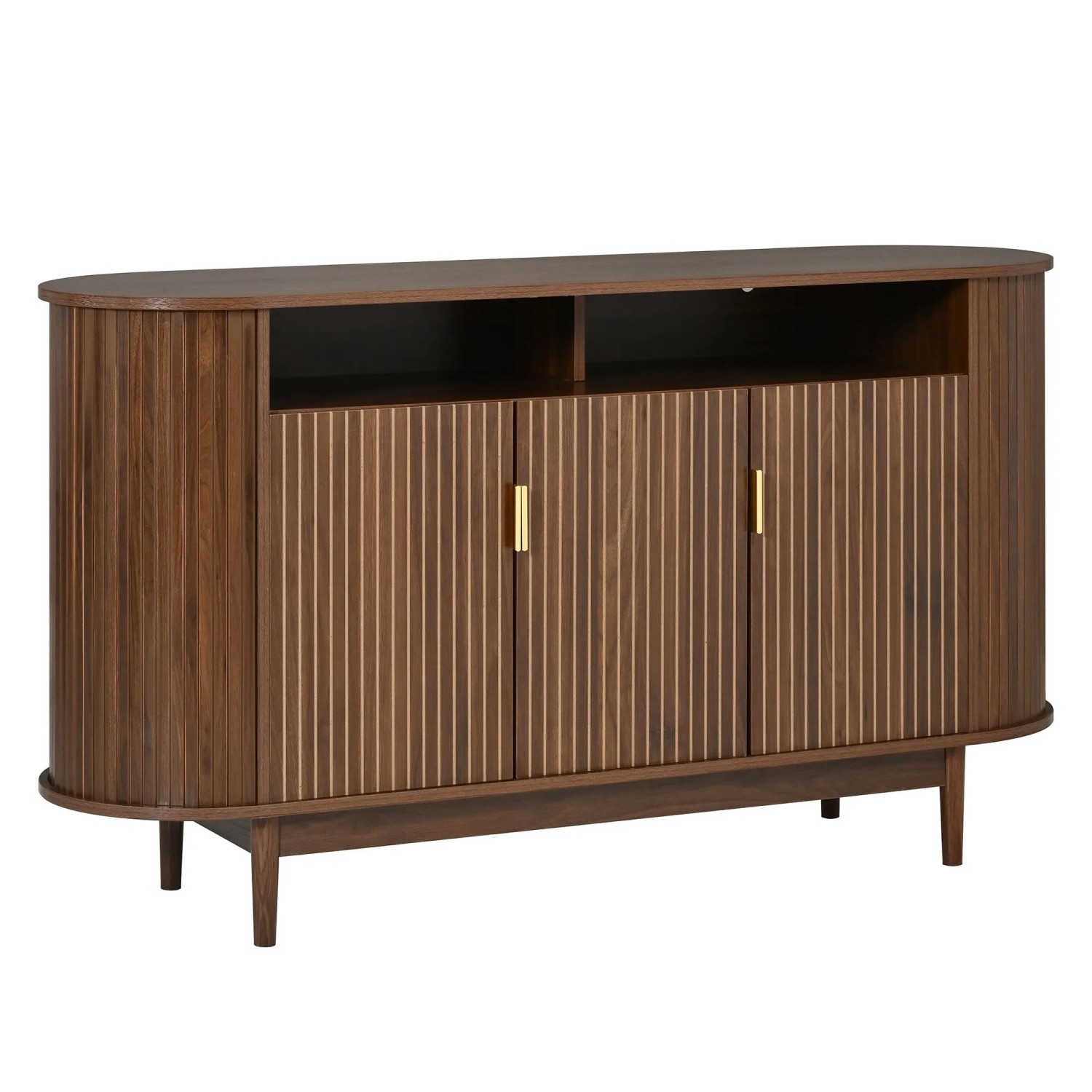 Merax Sideboard 3 Türen Holzoptik Stauraumschrank Kiefernholzfüße Wohnzimmer