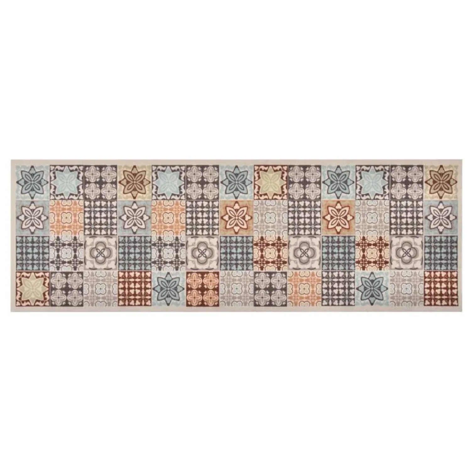 vidaXL Küchenteppich Waschbar Mosaik Mehrfarbig 45x150 cm 315982