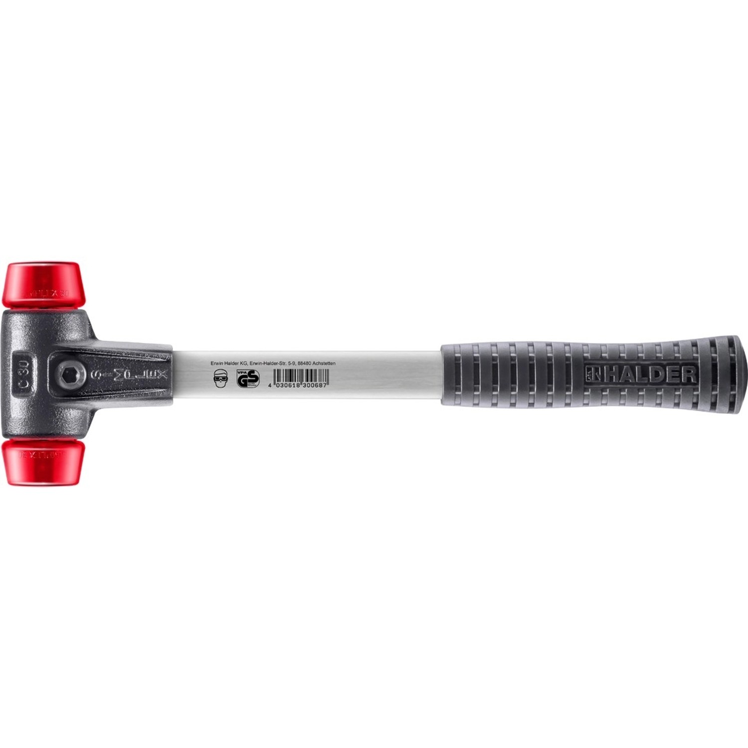 Halder Simplex Schonhammer Ø 30 mm Plastik Rot mit Verstärktem Tempergussge günstig online kaufen
