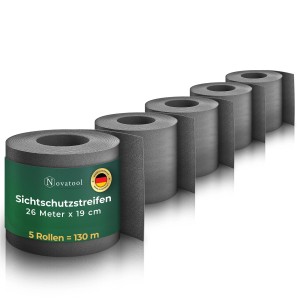 Novatool Sichtschutzrollen Anthrazit, 5 Rollen für Doppelstabmattenzaun. Zubehör für Zaunbau.