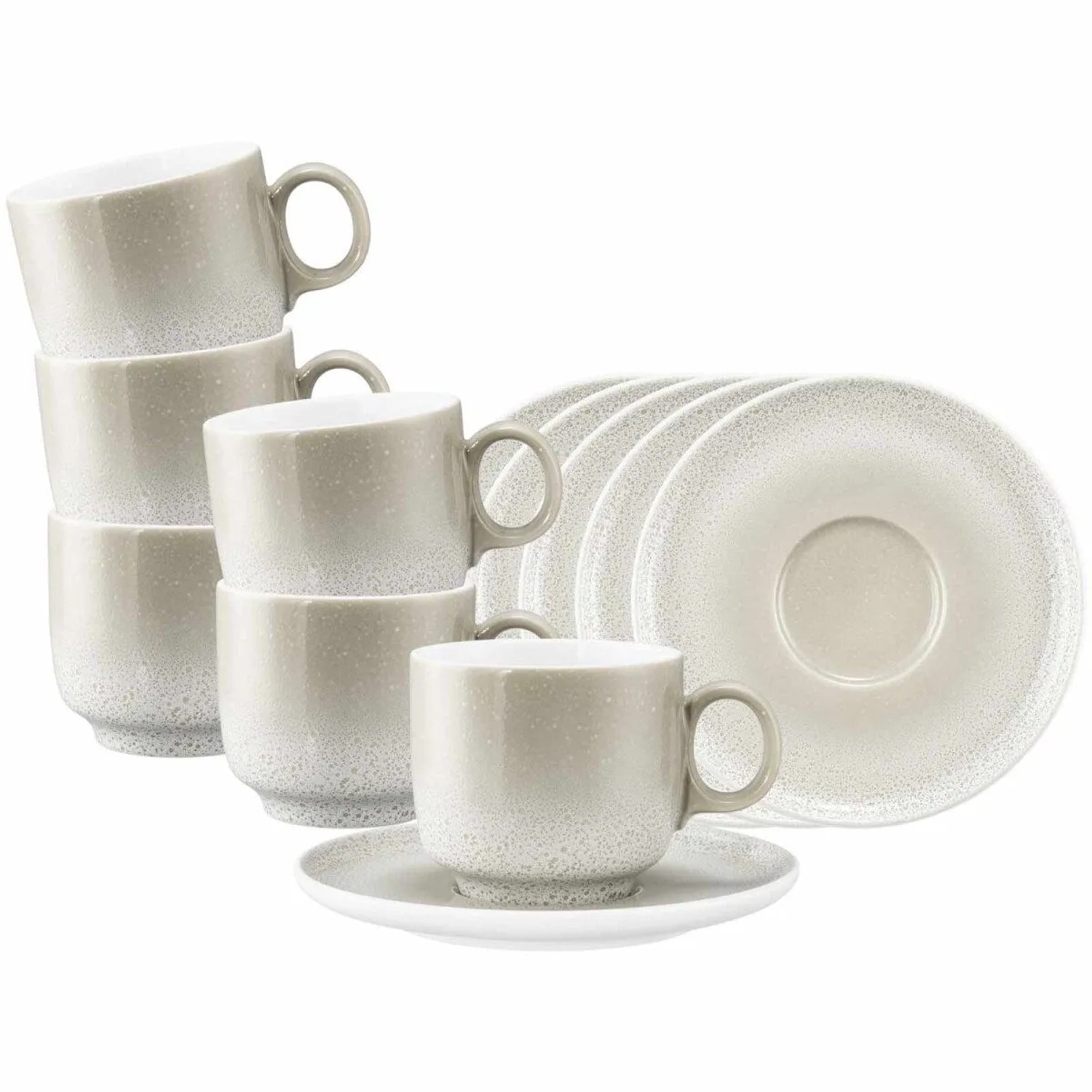 Seltmann Weiden Sento Home Cappuccinotasse mit Untertasse 300 ml 6er Set Aura Cream