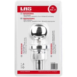 LAS Kupplungskugel M22 Gewinde für Autoanhänger bis 2 t. Zubehör für sicheres Anhängen.