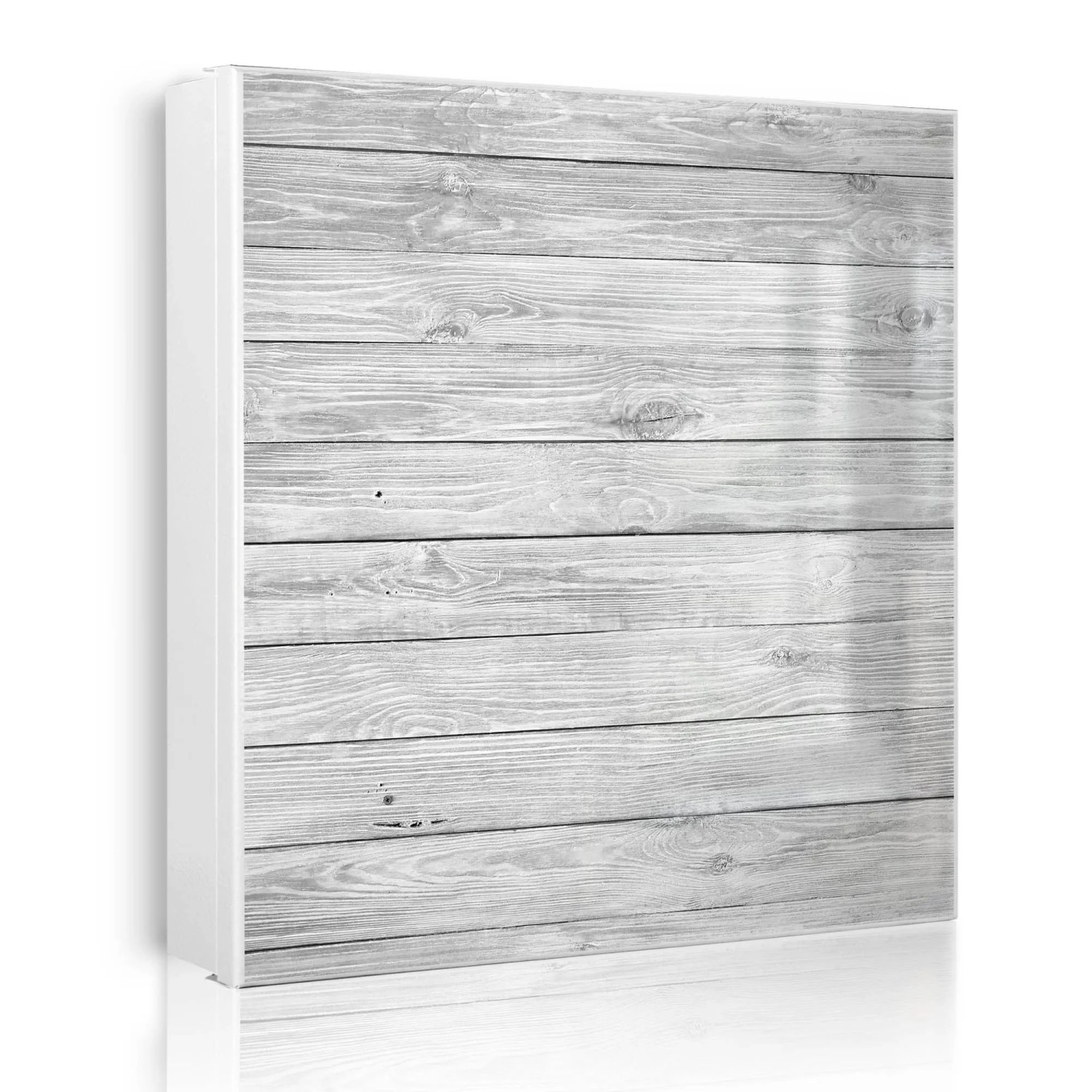 Banjado Großer Schlüsselkasten Metall 30x30cm Weiß Scharnier Links 50 Haken Beschreibbar Magnetisch Motiv Weiß Gebeizt