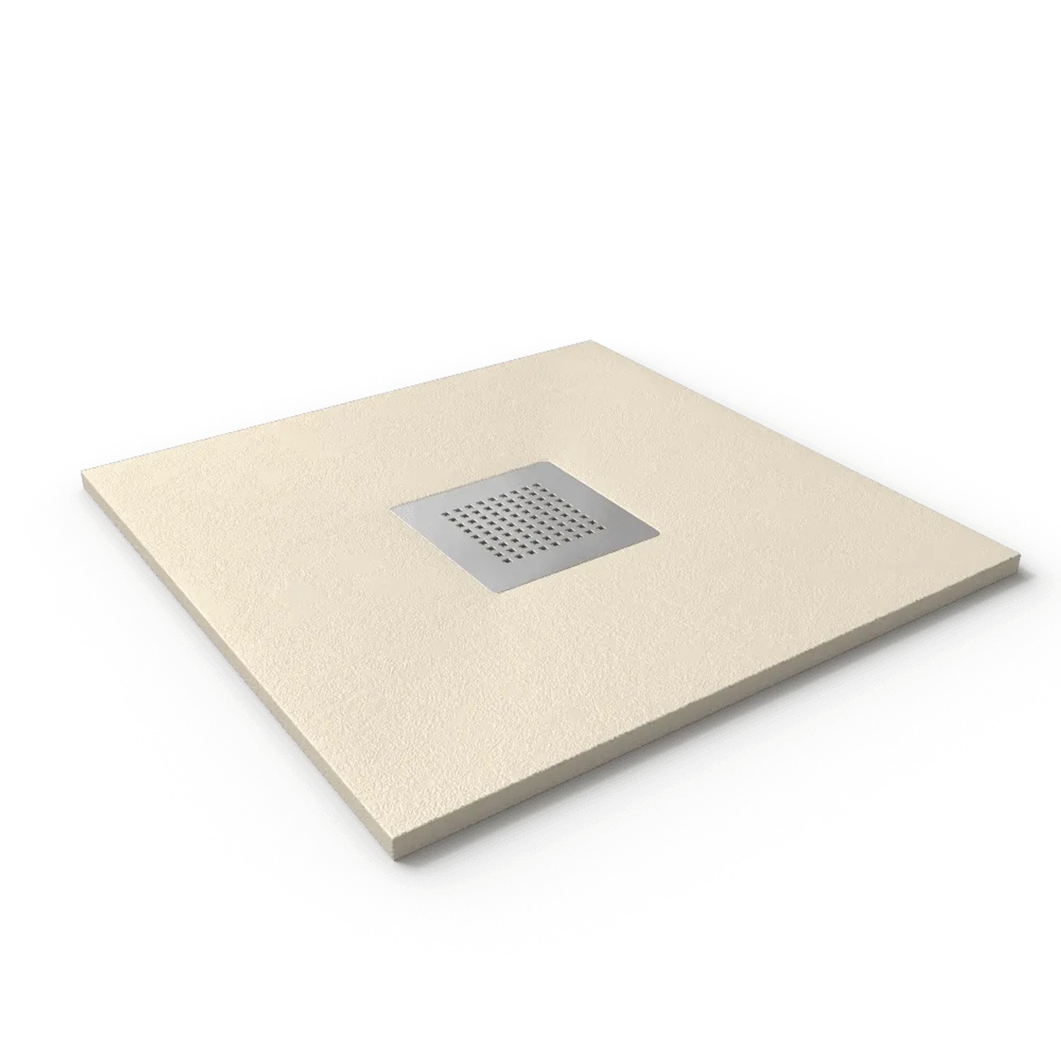 Stano Mineralguss Duschwanne Extra Flach Slate  Beige Ablaufschutz Chrom 90x80cm