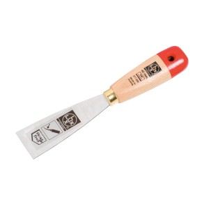 LUX Malerspachtel Flexibel Rostfrei, 40 mm, mit Holzgriff. Ideal zum Anbringen von Spachtelmasse.
