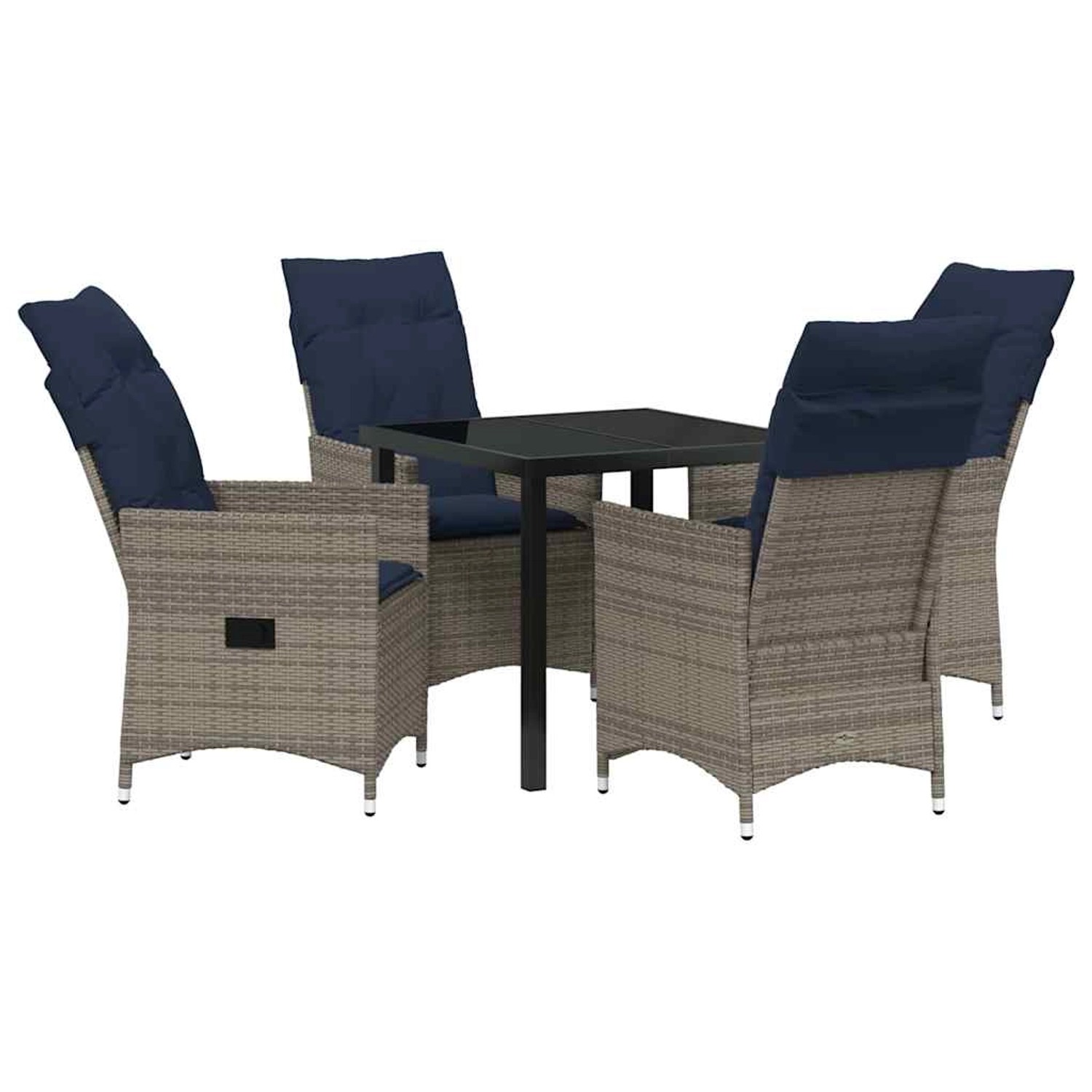vidaXL Garten Essgruppe 5-Tlg Grau Poly Rattan 3379591 günstig online kaufen