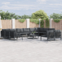 Anthrazitfarbenes 13-teiliges Garten-Sofa-Set von vidaXL aus Stahl. Gartenmöbel mit Tisch und Sitzplätzen.