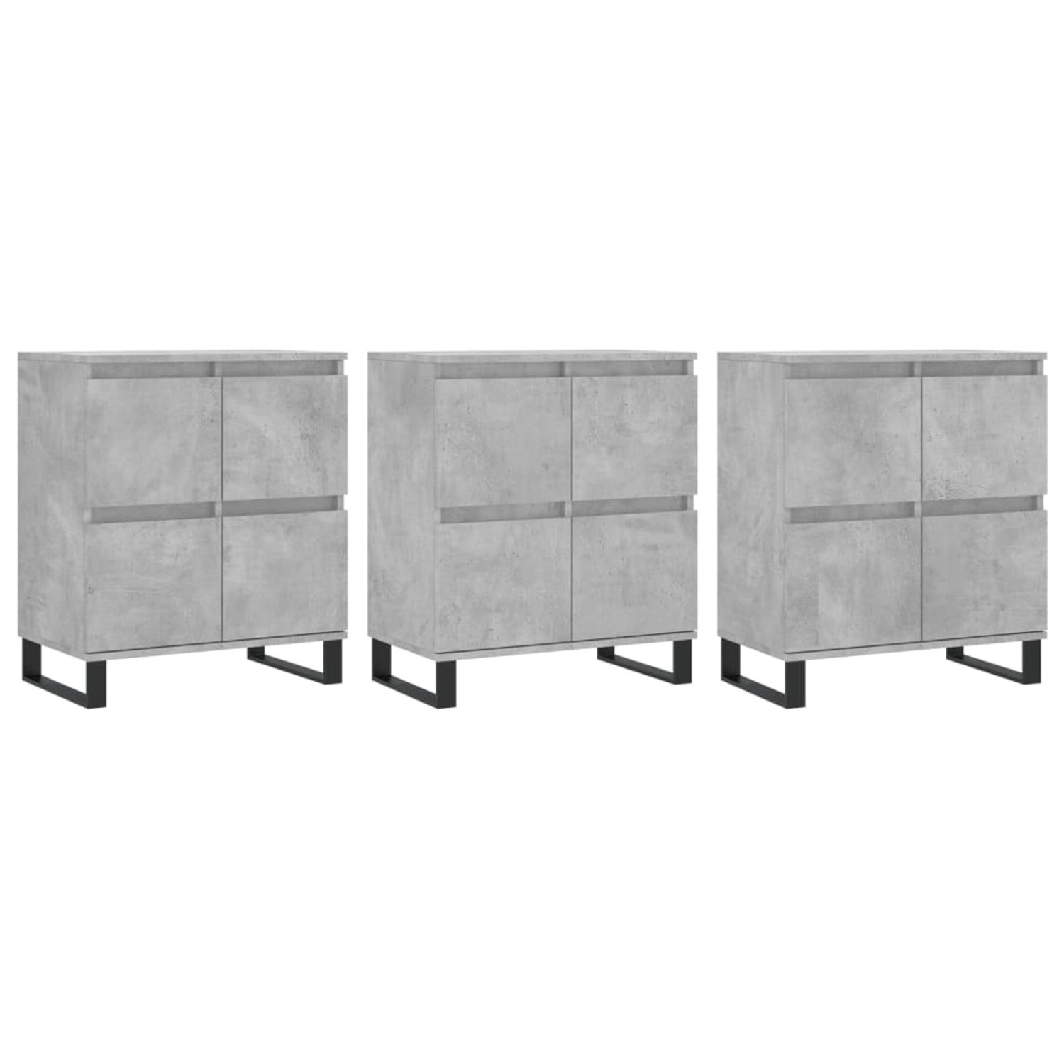 vidaXL Sideboards 3 Stk Betongrau Holzwerkstoff 3190209 günstig online kaufen