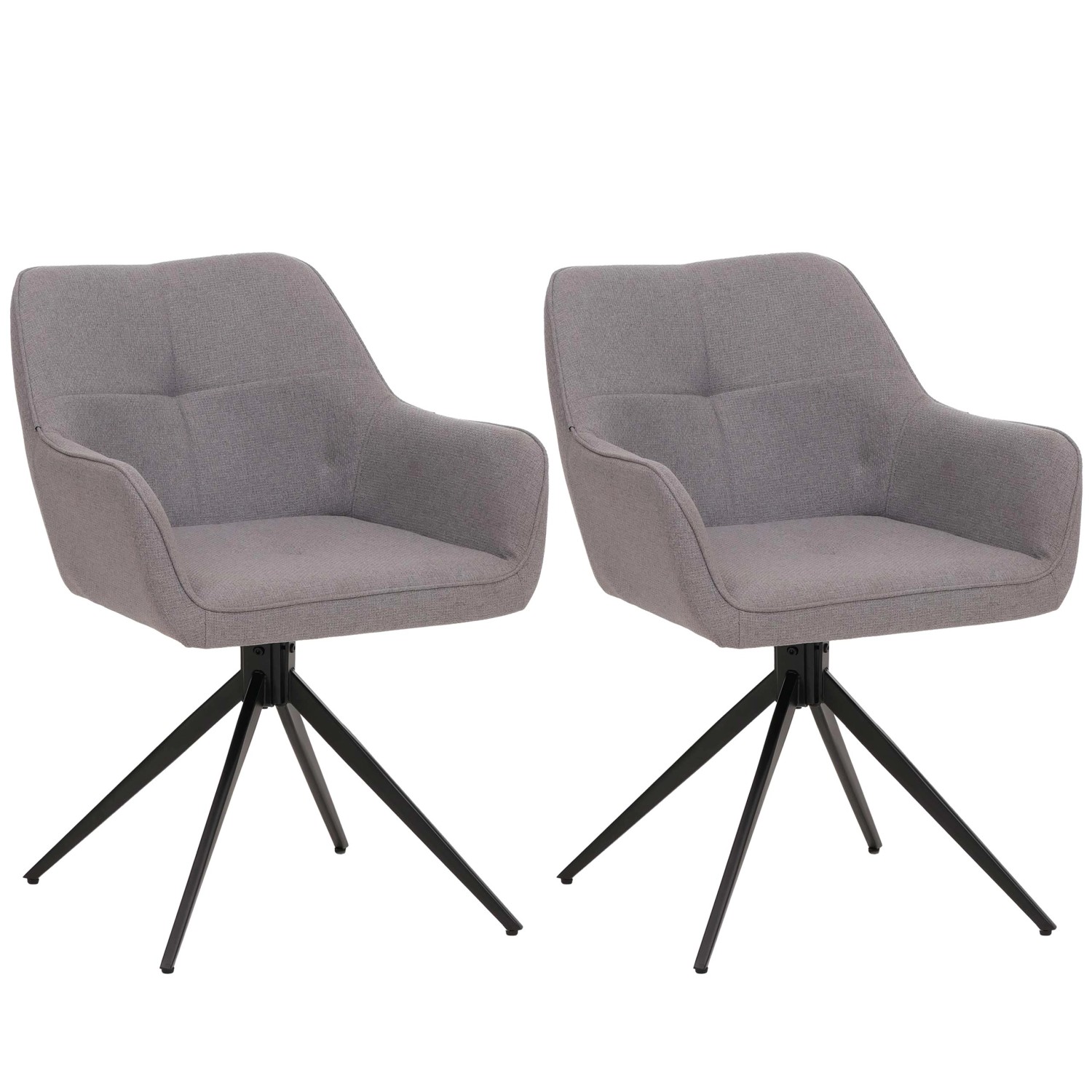 CHEFGASTRO Esszimmerstuhl 2er-Set 80x53x59cm Sitzhöhe 41cm Stoff/Textil Hel günstig online kaufen