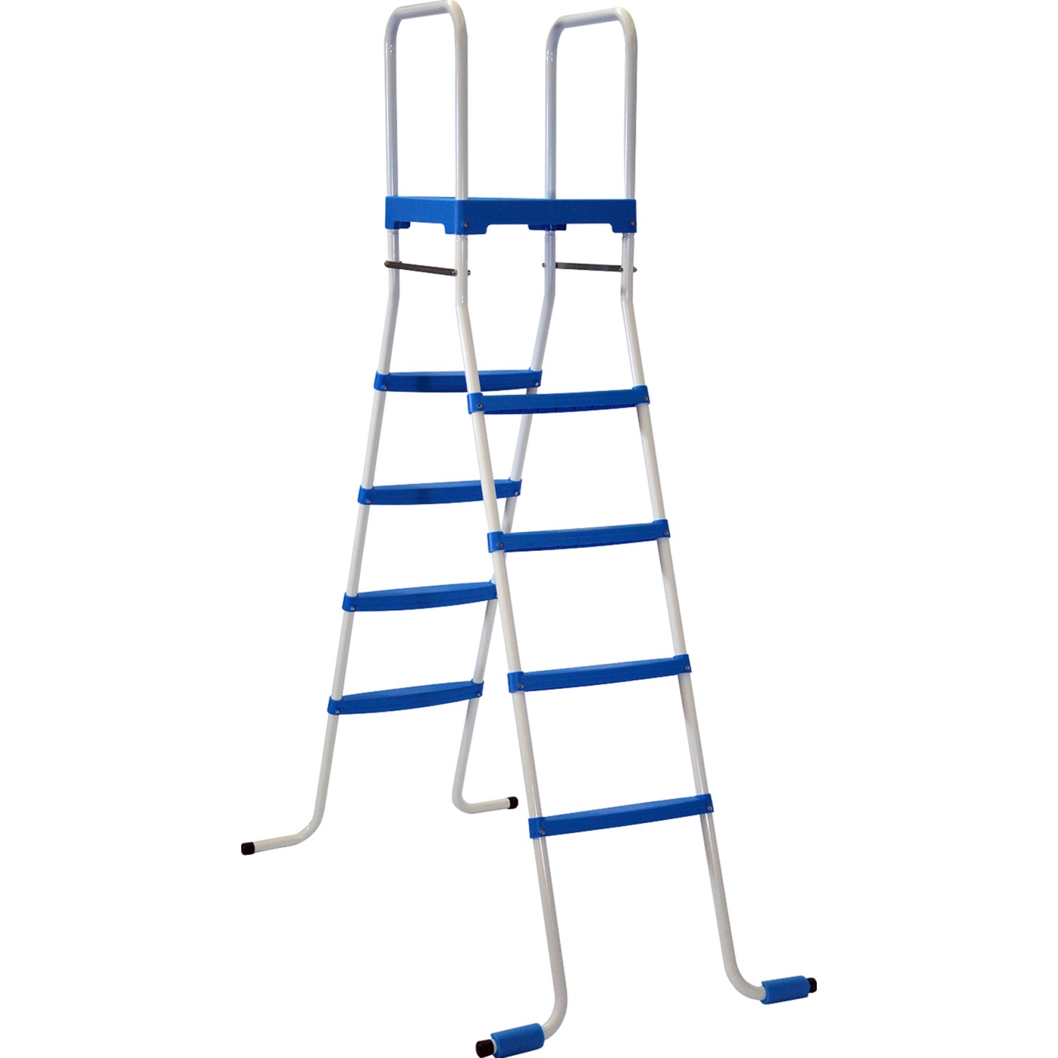 Leiter für Steinbach Stahlwand-Pool Set Highline, blau-weiße Poolleiter mit sechs Stufen.