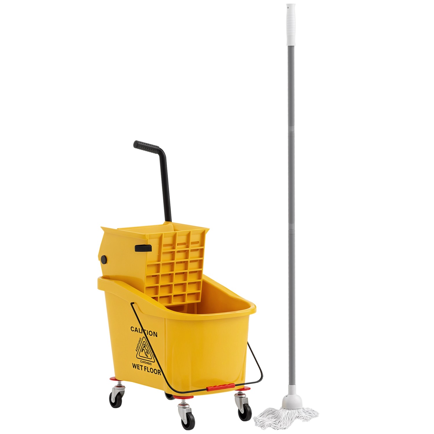 HOMCOM Putzwagen Kunststoff 55L x 37B x 65H cm Gelb