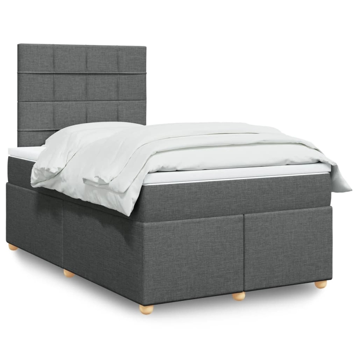 vidaXL Boxspringbett mit Matratze Dunkelgrau 120x200 cm Stoff 3293548 günstig online kaufen