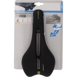 Schwarzer Fischer Fahrradsattel MTB mit Memory Foam für hohen Komfort.